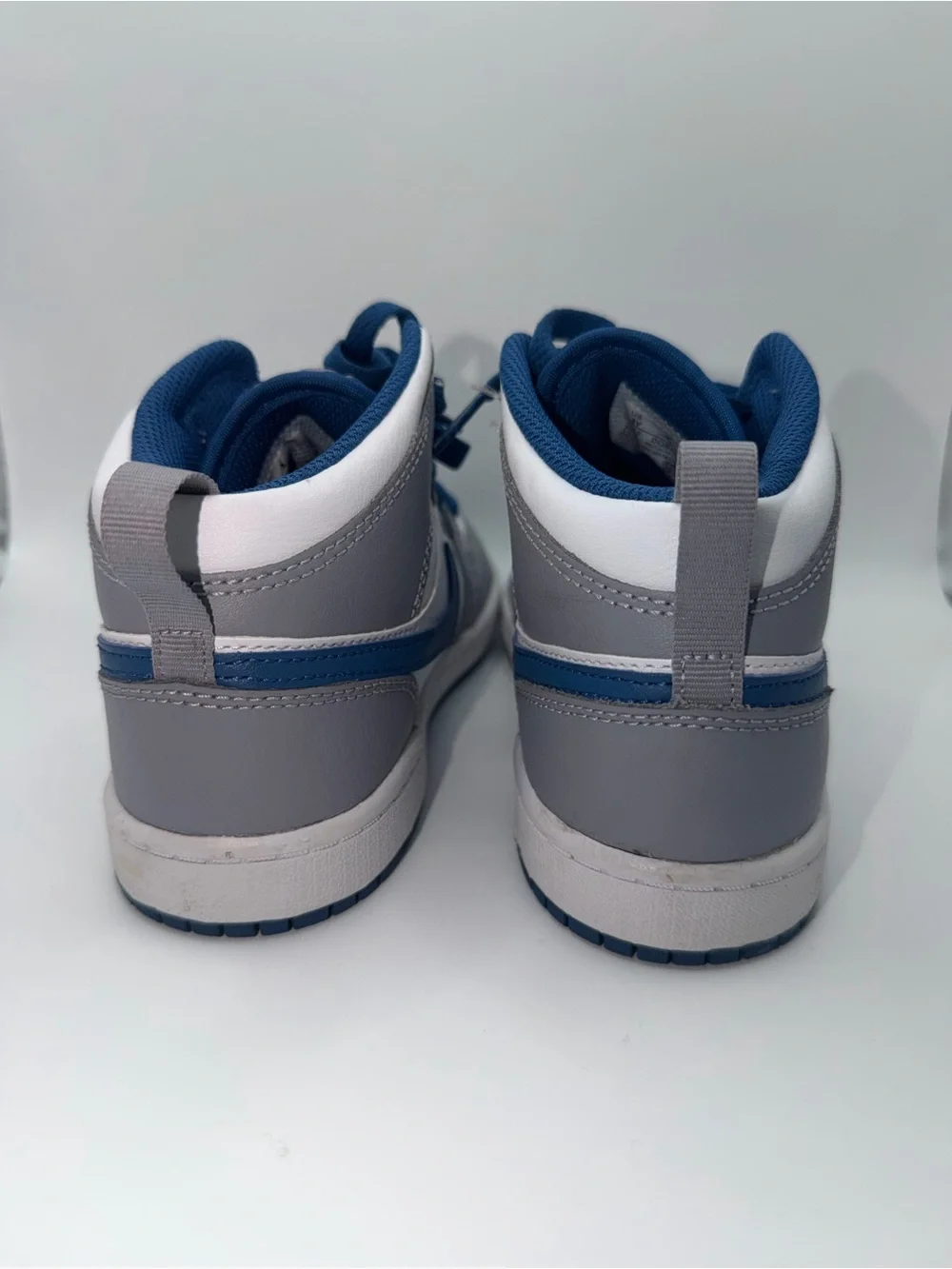 Nike Kids Mid-Top Sneakers - White, Gray & Blue